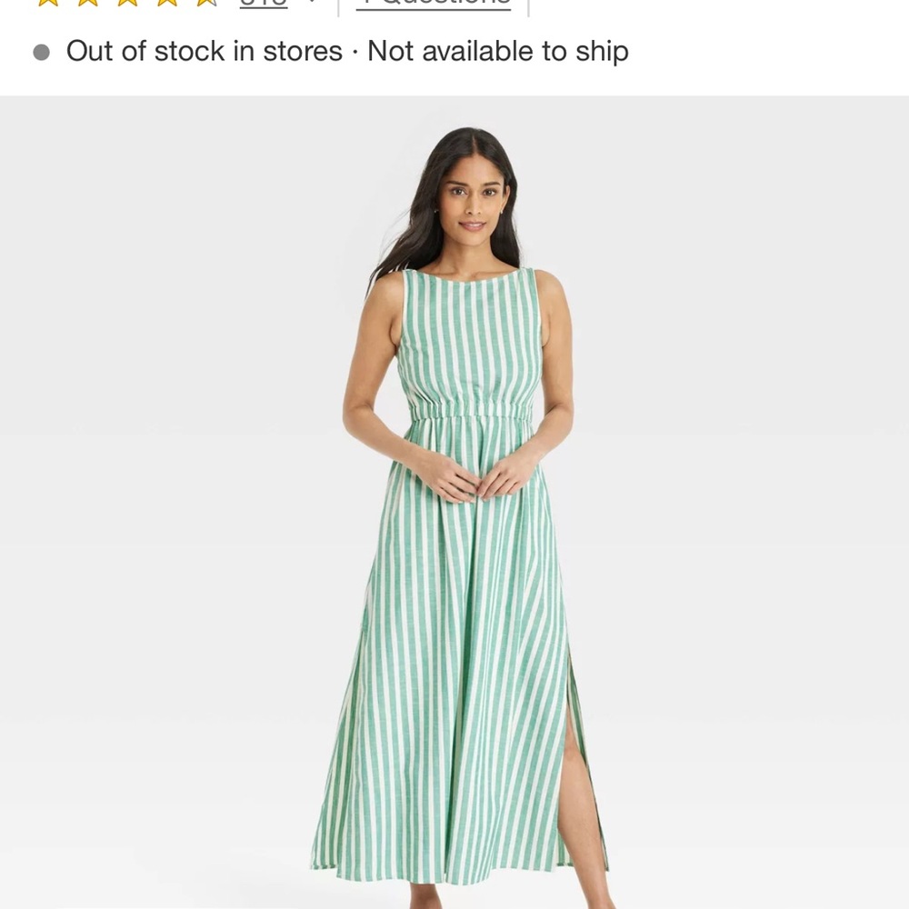 Universal Thread Teal and White Striped Maxi Dress